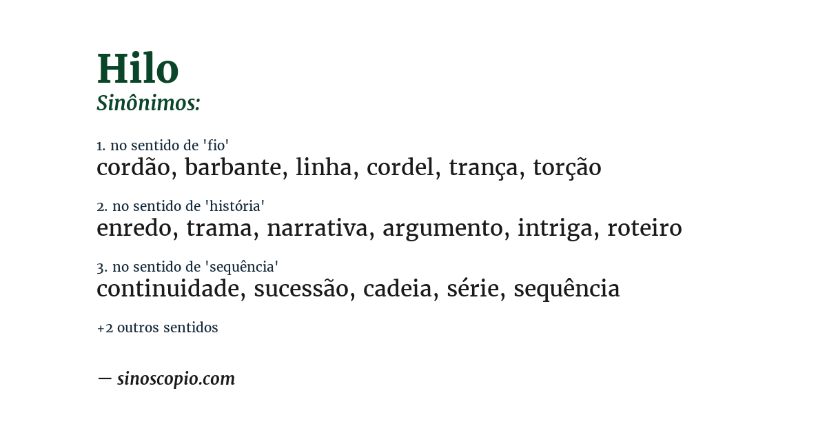 Sinônimo de hilo