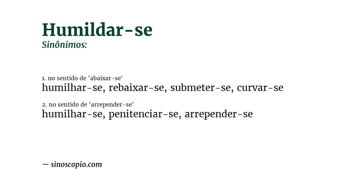 Sinônimo de humildar-se