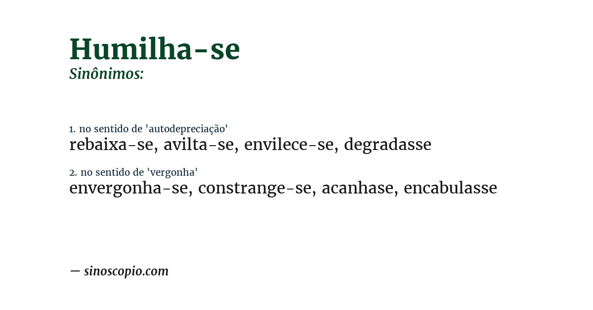 Sinônimo de humilha-se