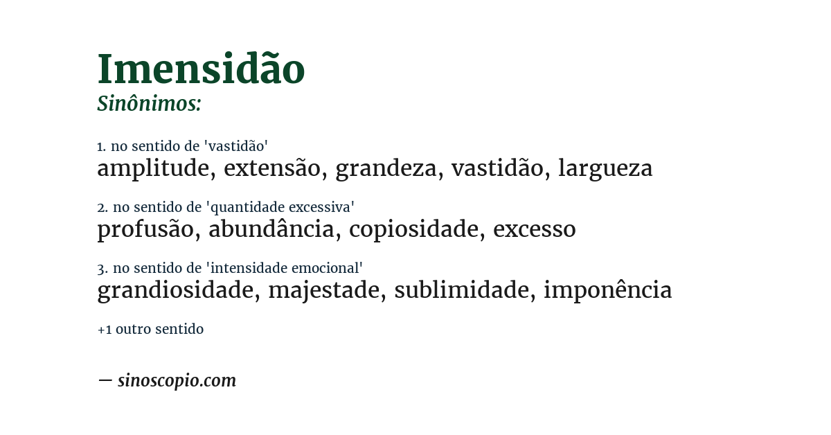 Sinônimo de imensidão