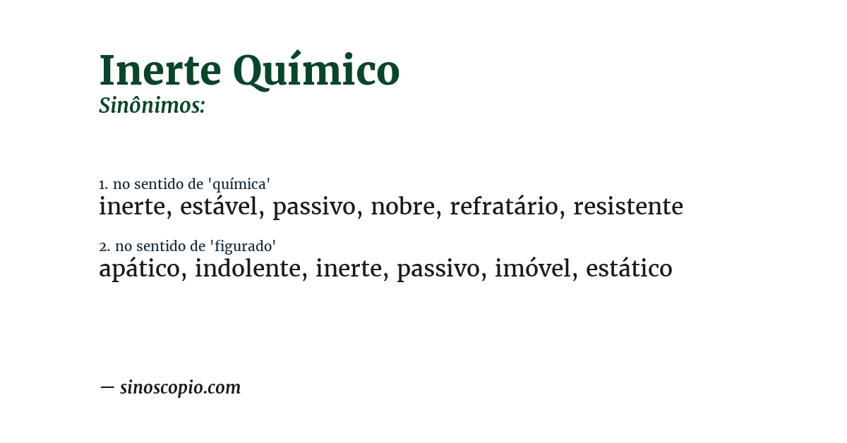 Sinônimo de inerte químico