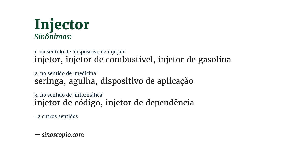 Sinônimo de injector
