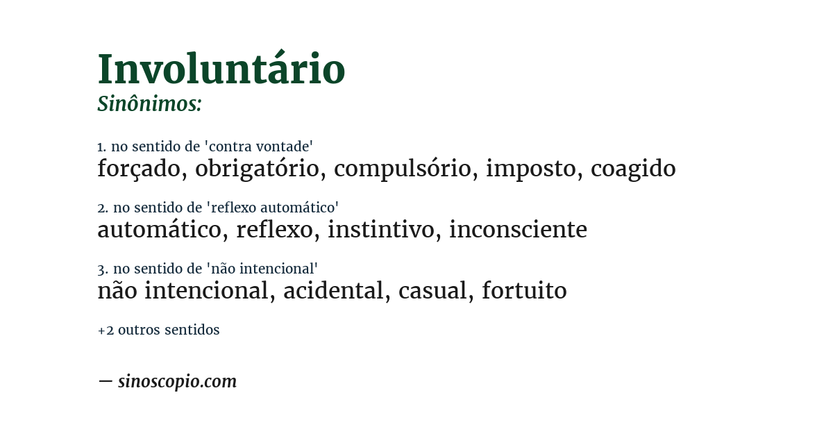 Sinônimo de involuntário