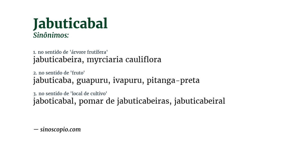 Sinônimo de jabuticabal