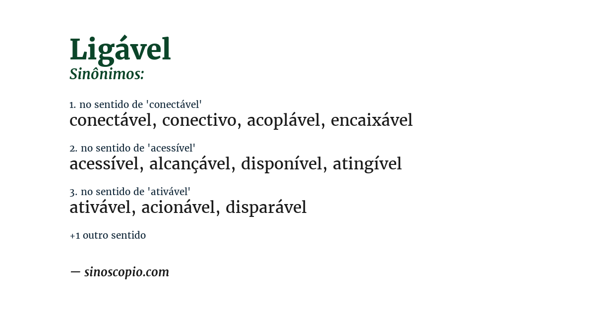 Sinônimo de ligável