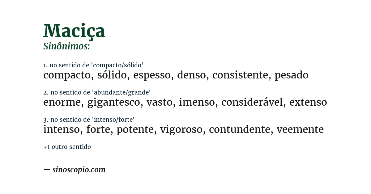 Sinônimo de maciça
