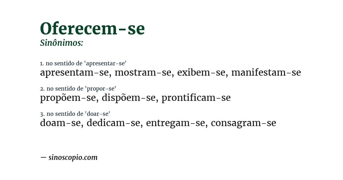 Sinônimo de oferecem-se