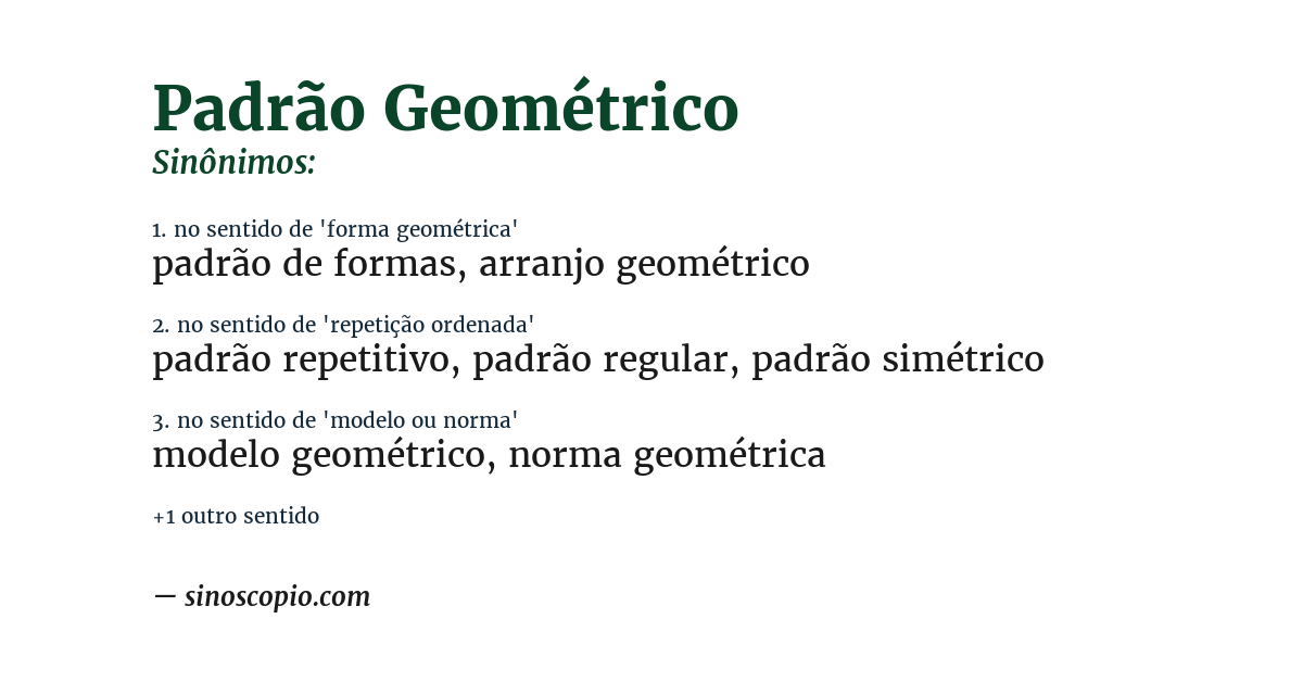 Sinônimo de padrão geométrico