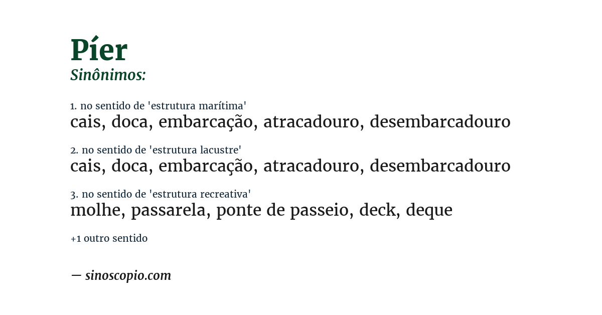 Sinônimo de píer