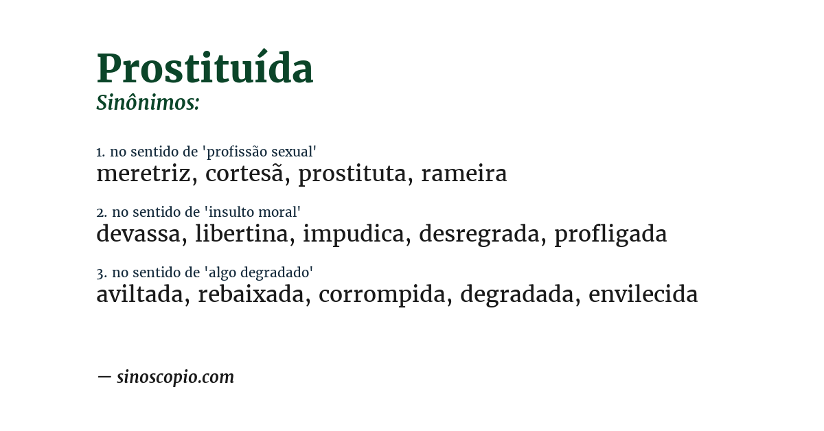 Sinônimo de prostituída