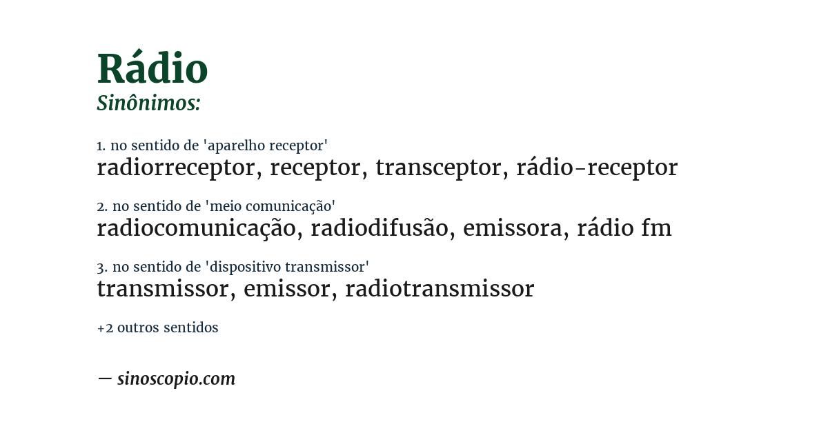 Sinônimo de rádio