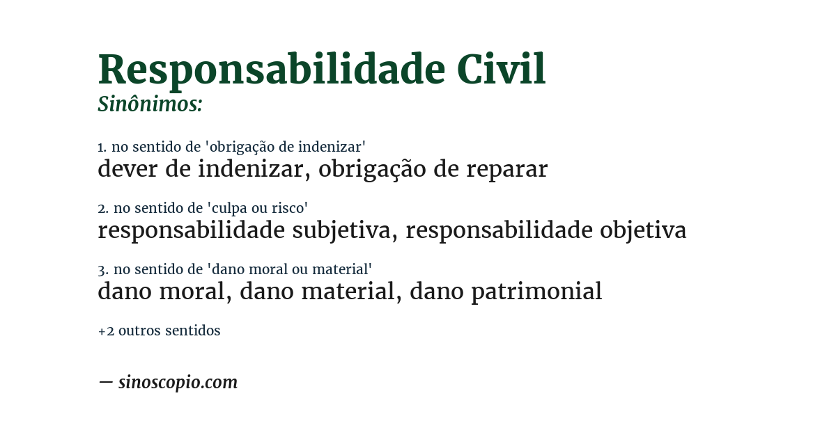 Sinônimo de responsabilidade civil