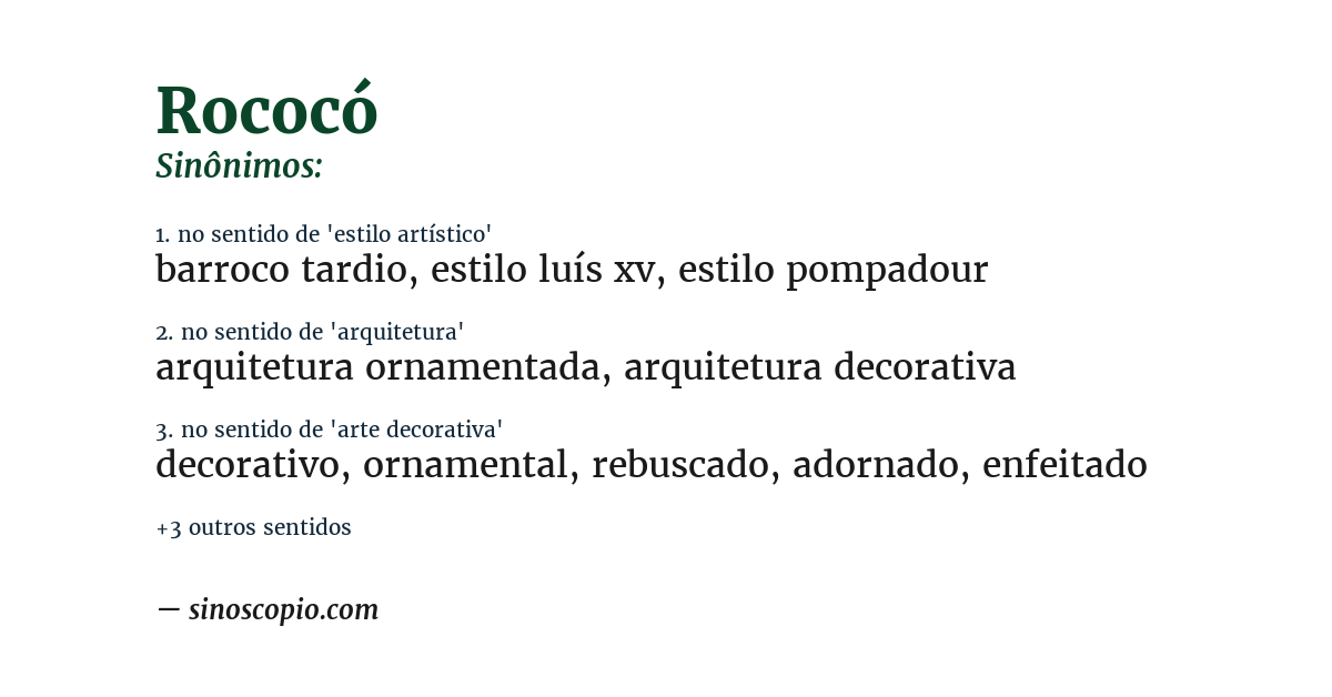 Sinônimo de rococó