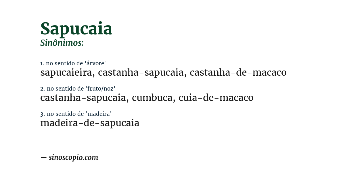Sinônimo de sapucaia