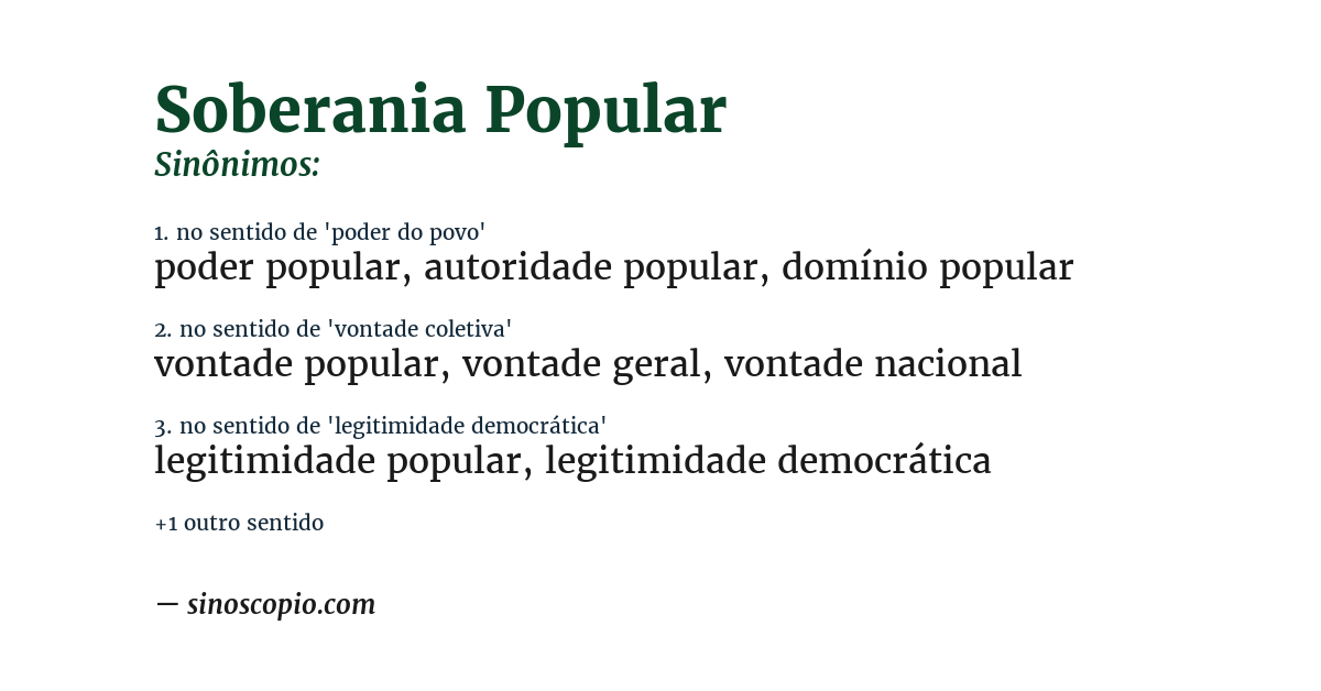 Sinônimo de soberania popular