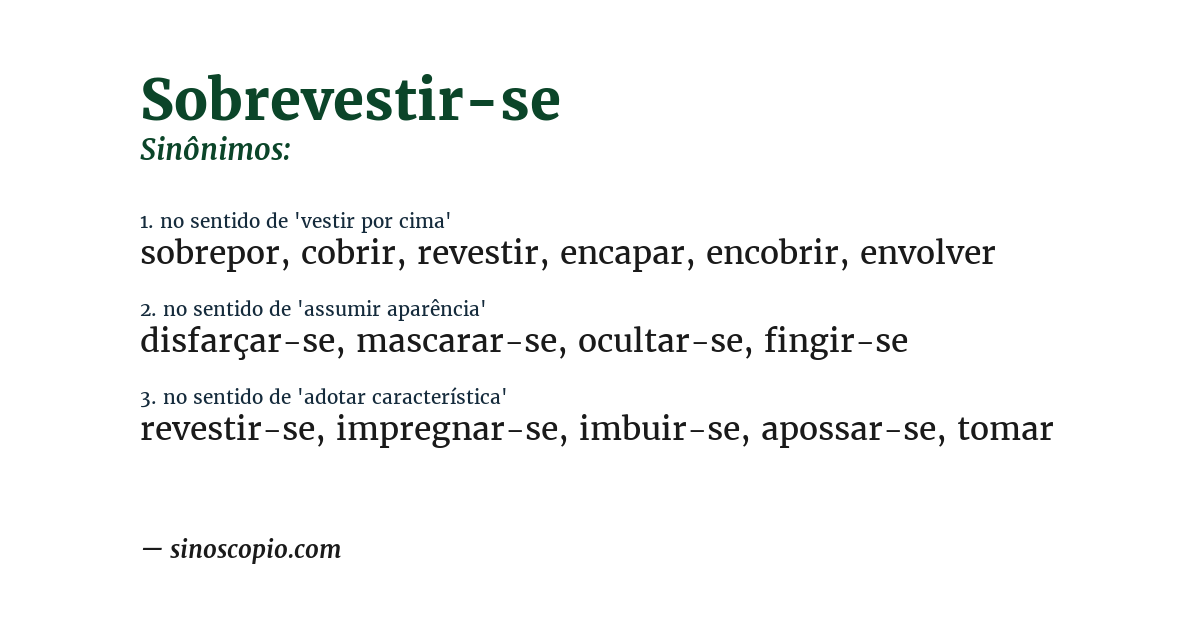 Sinônimo de sobrevestir-se