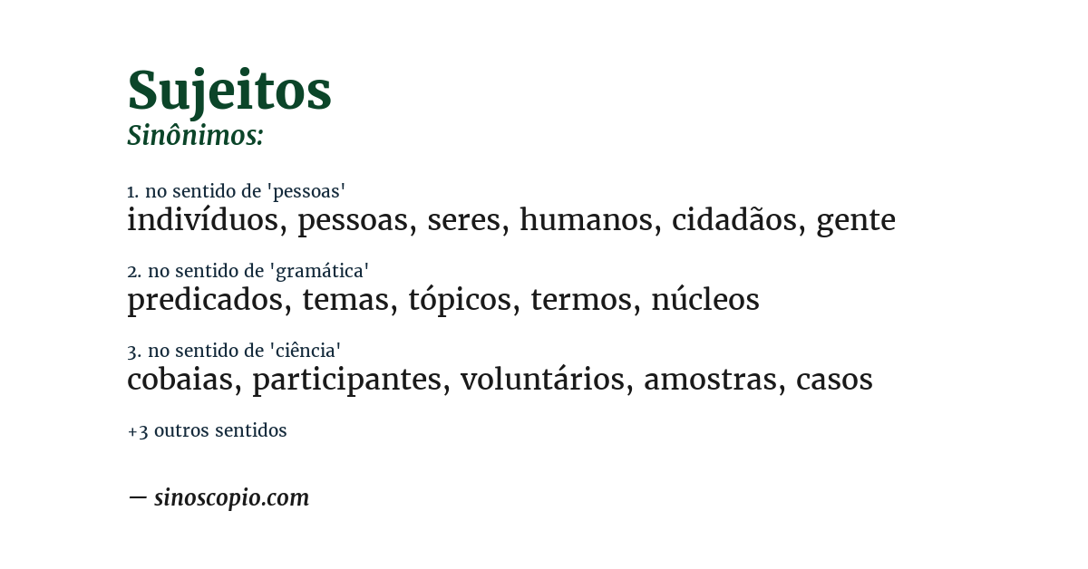 Sinônimo de sujeitos