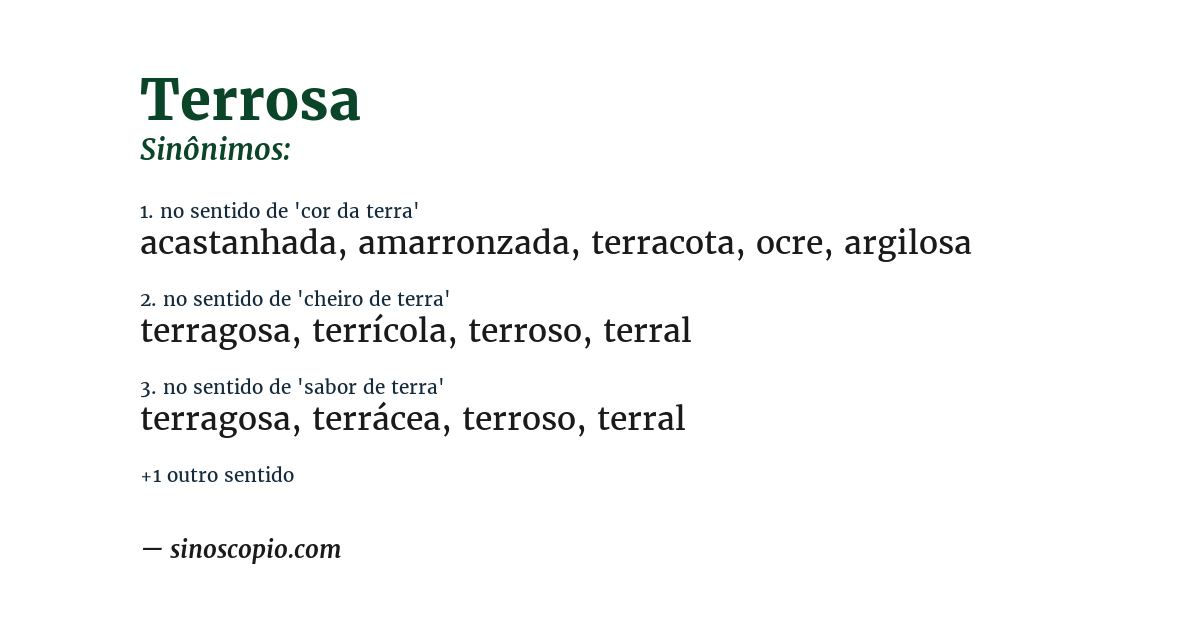 Sinônimo de terrosa