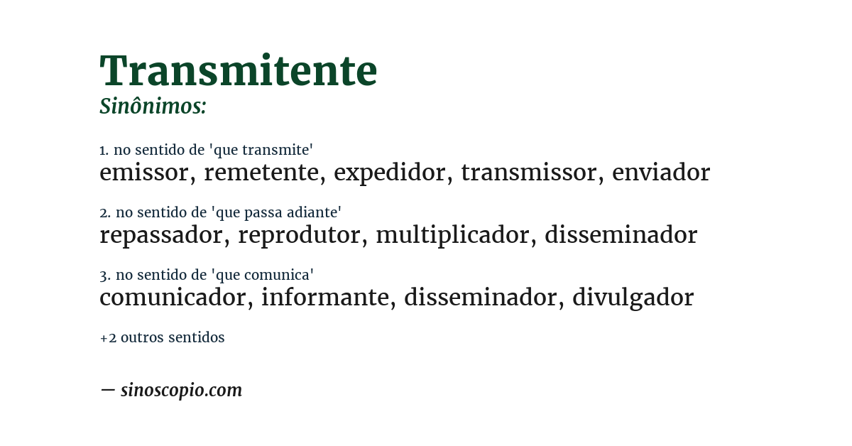 Sinônimo de transmitente