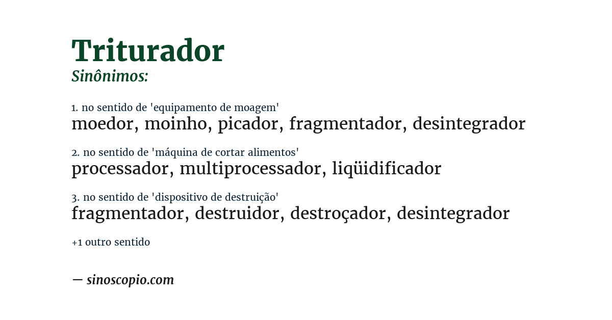Sinônimo de triturador