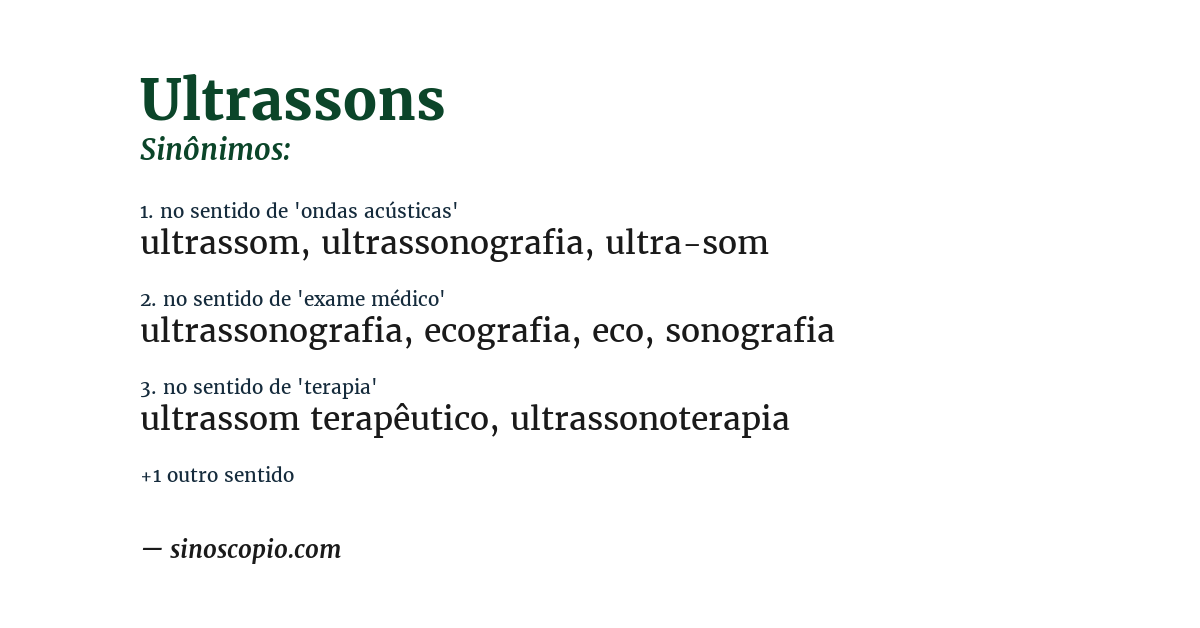 Sinônimo de ultrassons