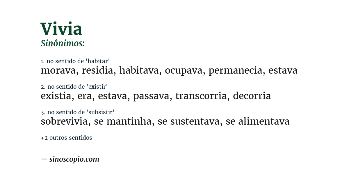 Sinônimo de vivia