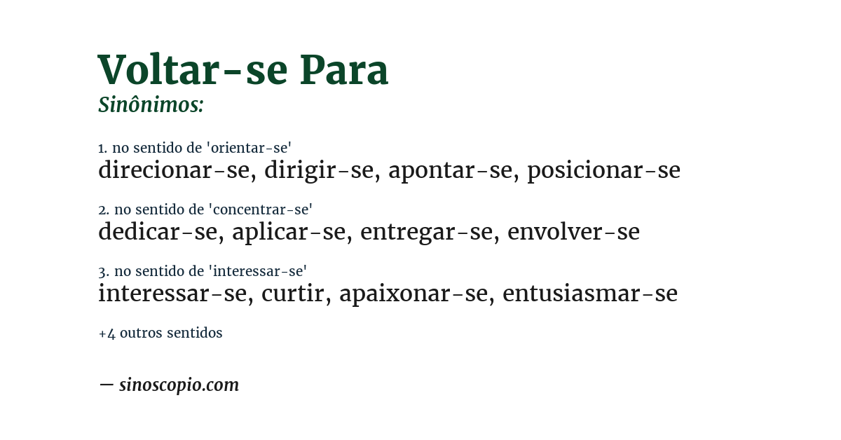 Sinônimo de voltar-se para