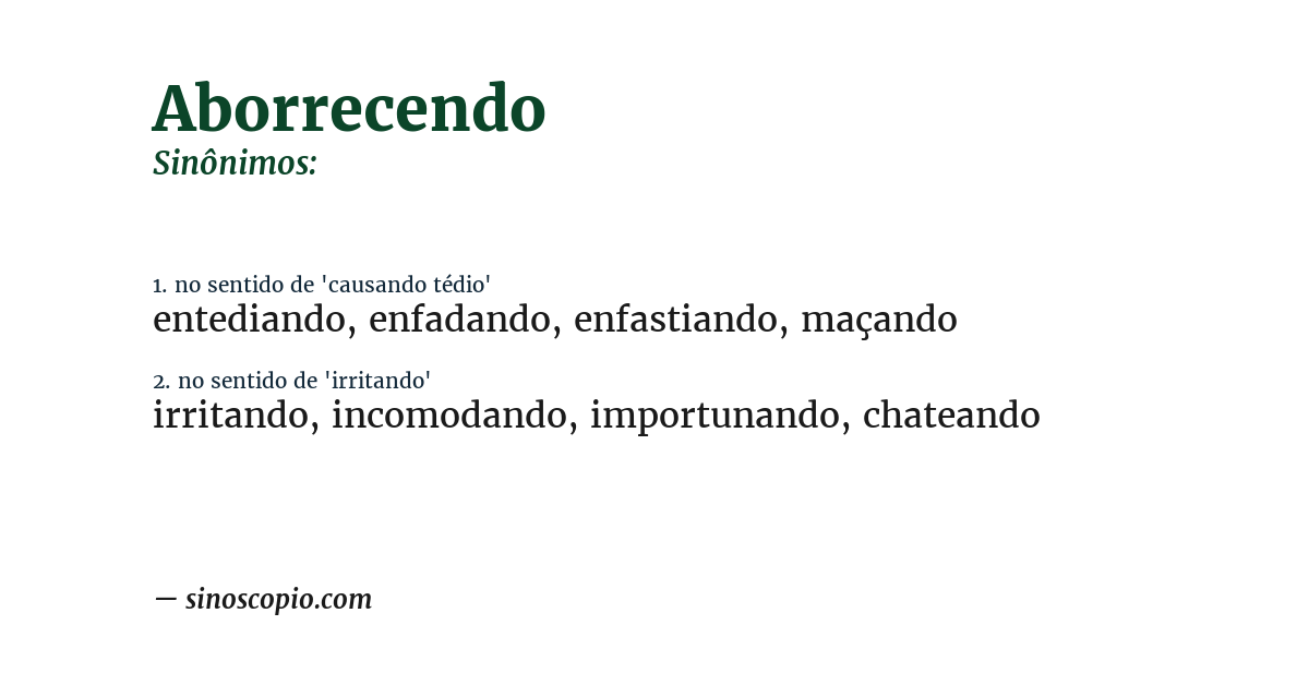 Sinônimo de aborrecendo