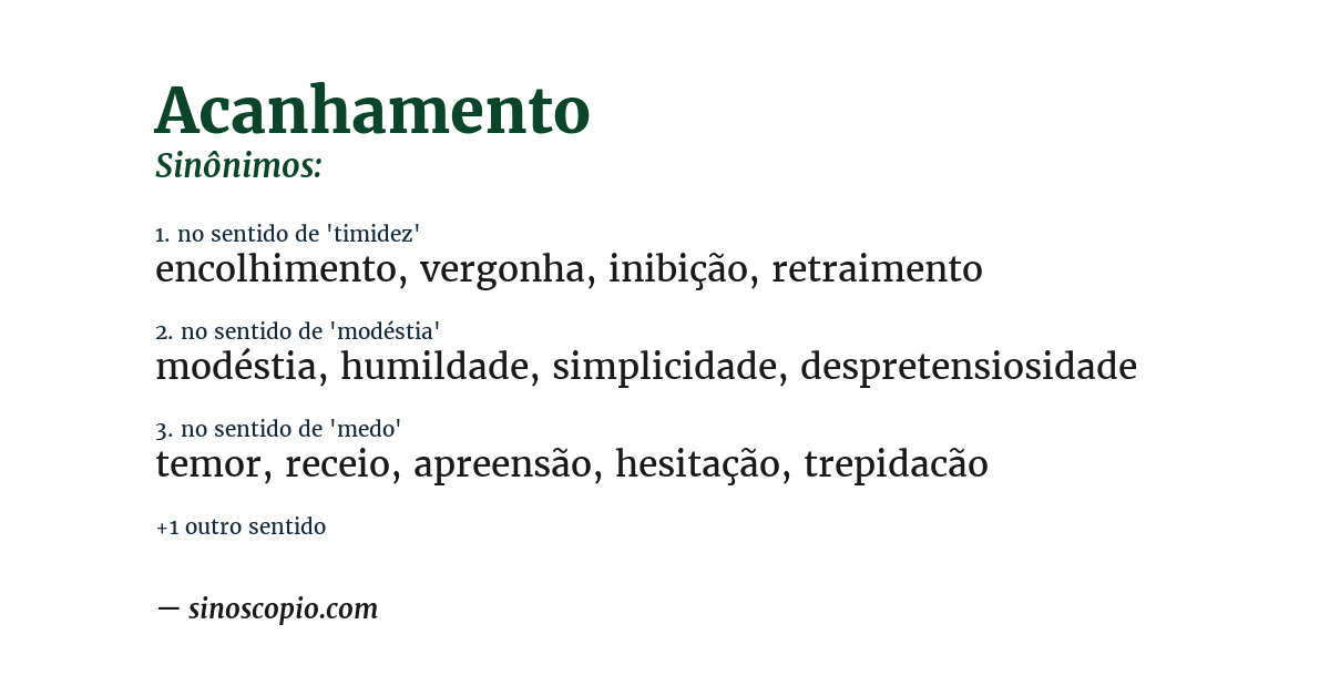 Sinônimo de acanhamento