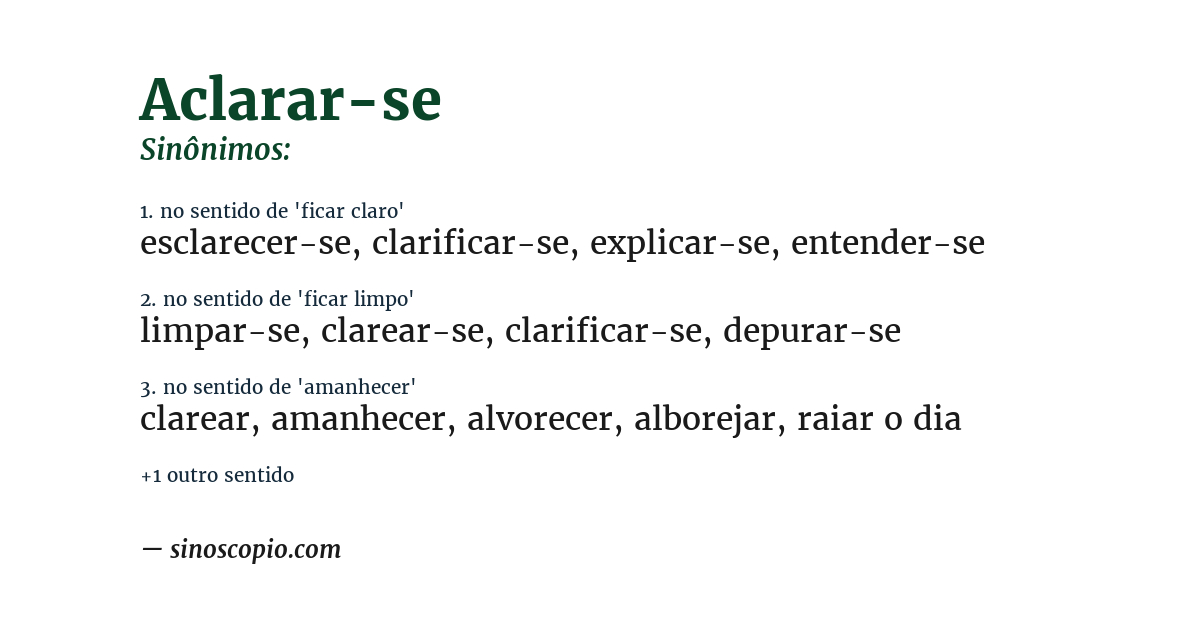 Sinônimo de aclarar-se