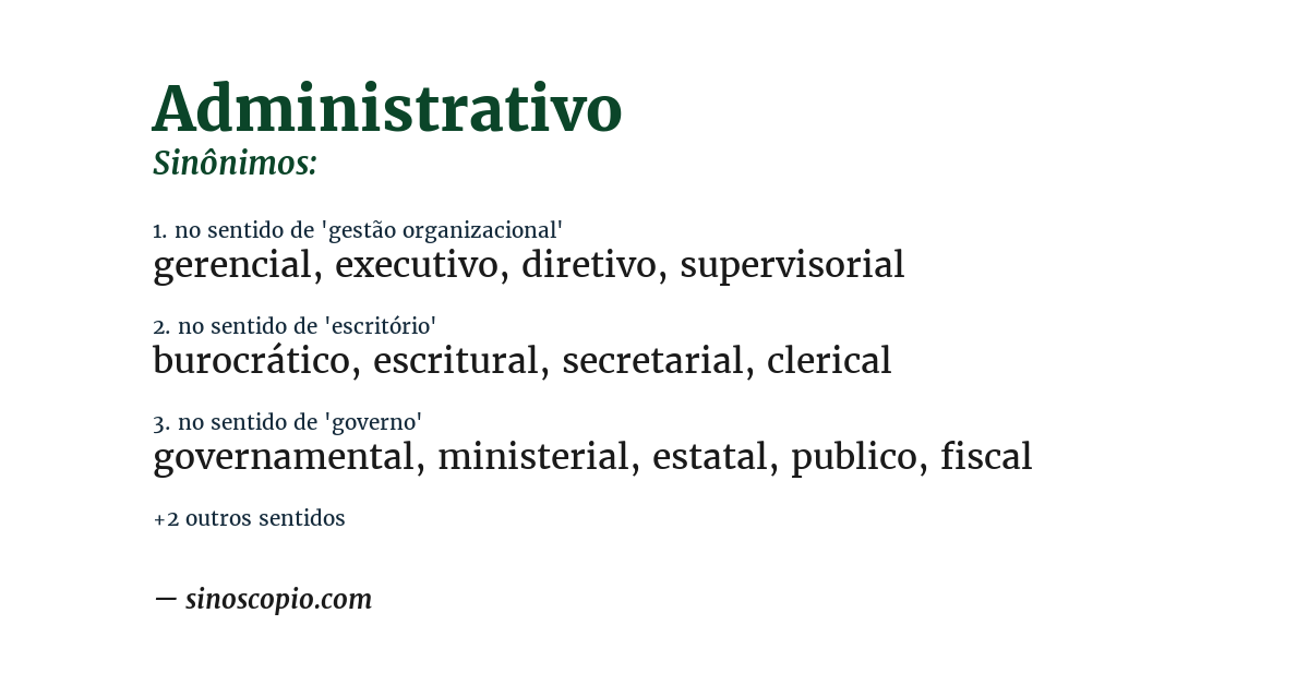 Sinônimo de administrativo