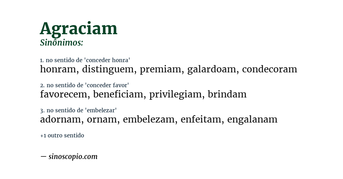 Sinônimo de agraciam