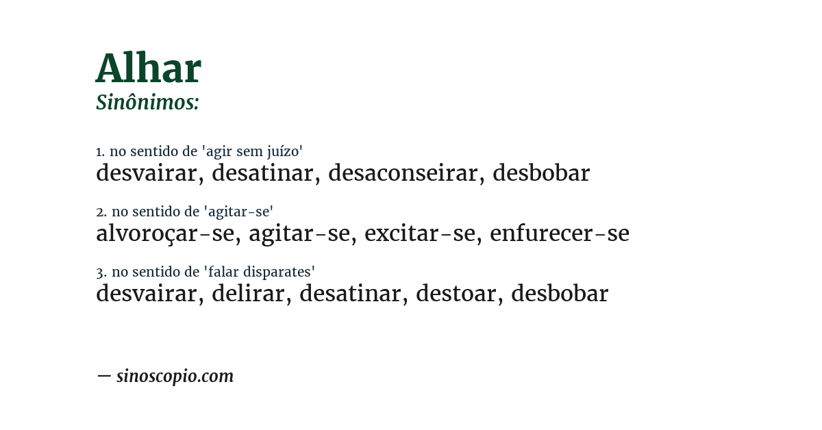 Sinônimo de alhar