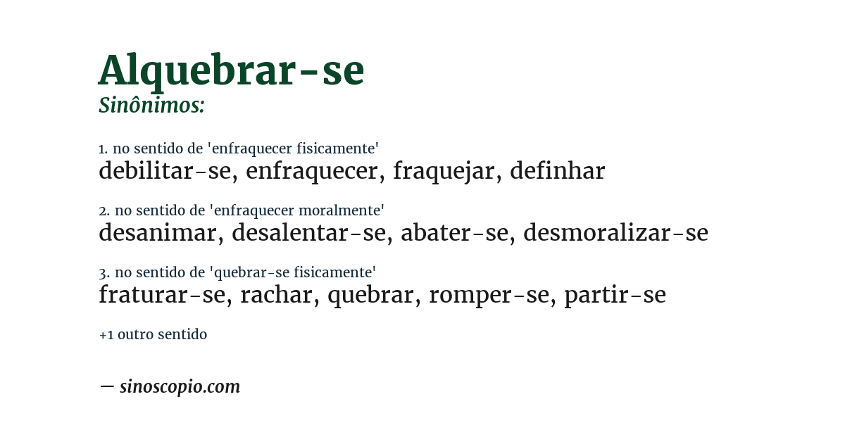 Sinônimo de alquebrar-se