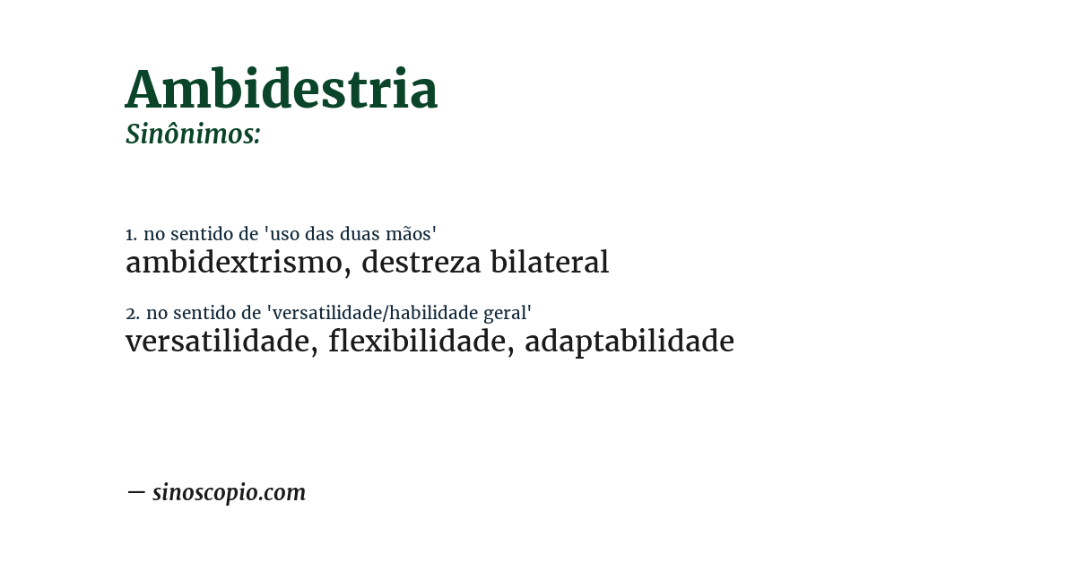 Sinônimo de ambidestria