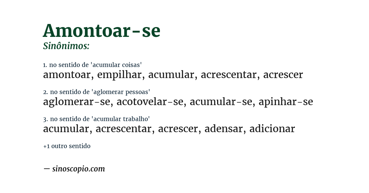 Sinônimo de amontoar-se