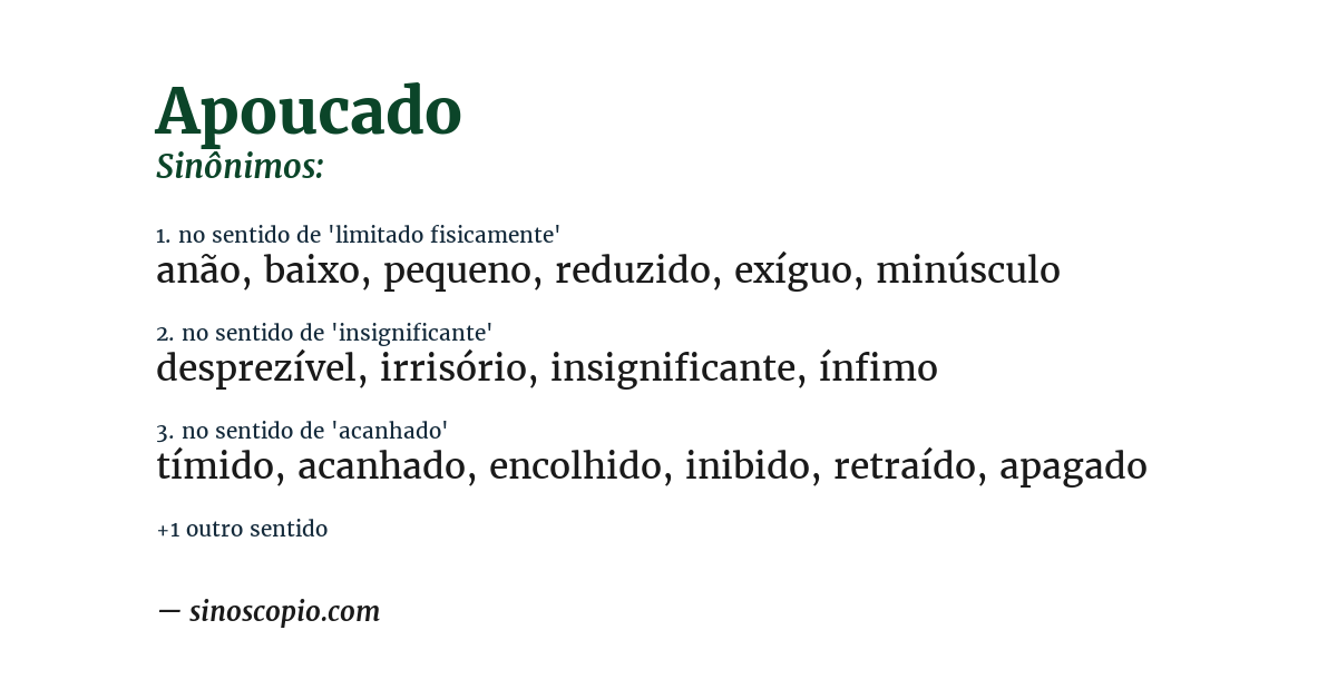 Sinônimo de apoucado