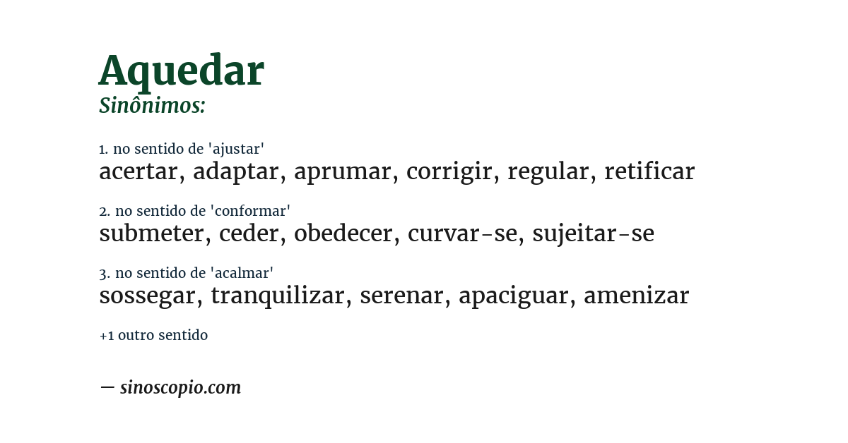 Sinônimo de aquedar