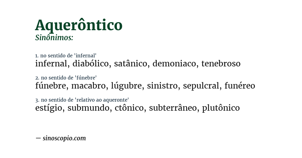 Sinônimo de aquerôntico