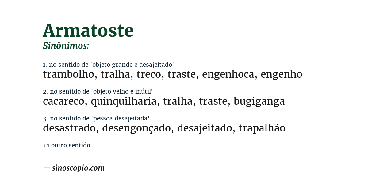 Sinônimo de armatoste