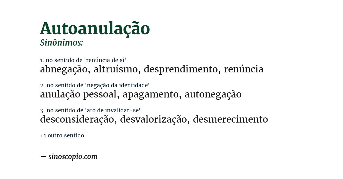 Sinônimo de autoanulação