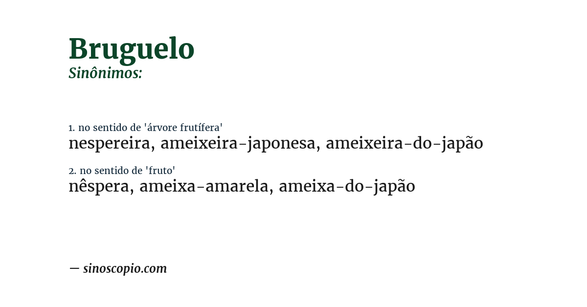 Sinônimo de bruguelo