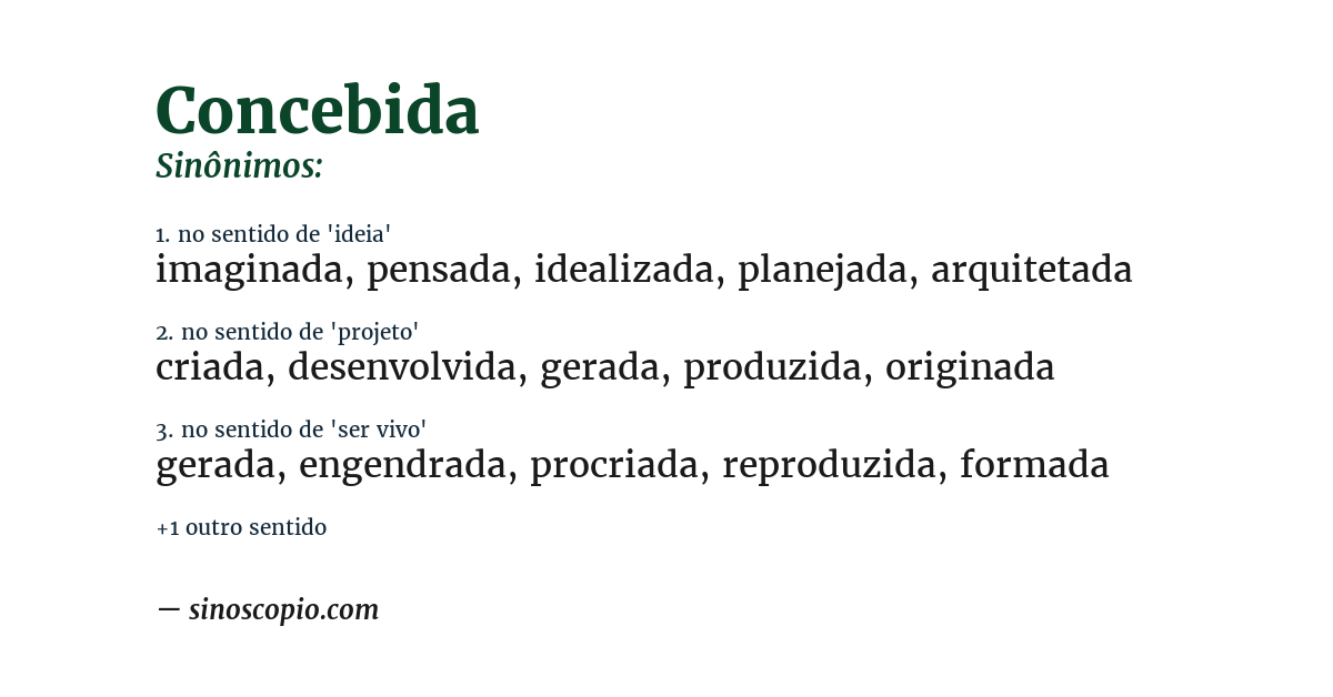 Sinônimo de concebida