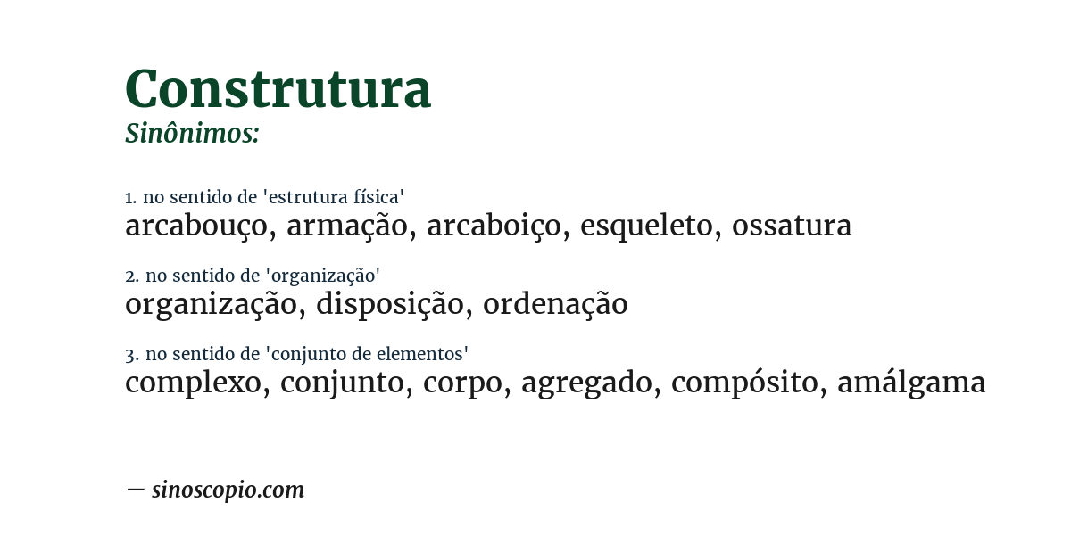 Sinônimo de construtura