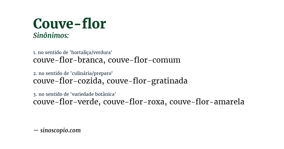 Sinônimo de couve-flor
