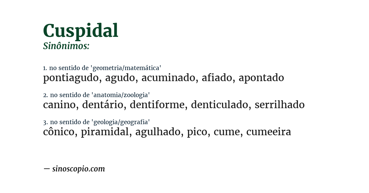 Sinônimo de cuspidal