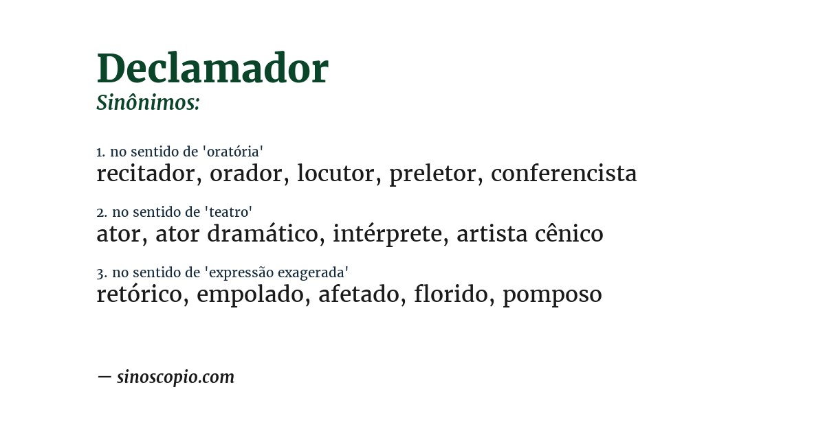 Sinônimo de declamador