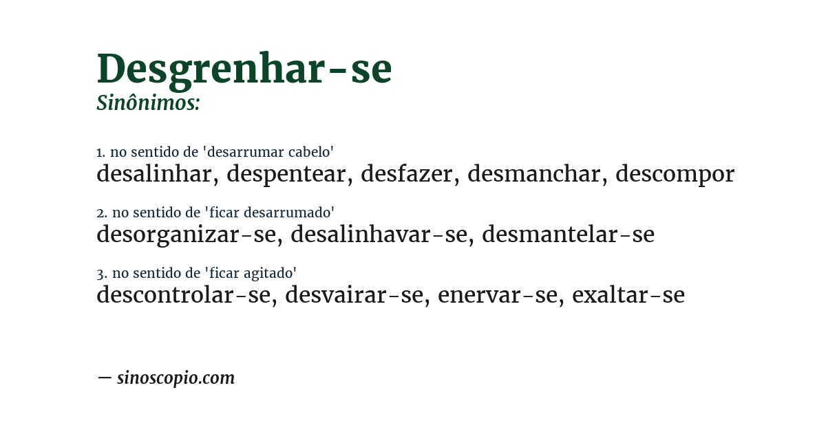 Sinônimo de desgrenhar-se