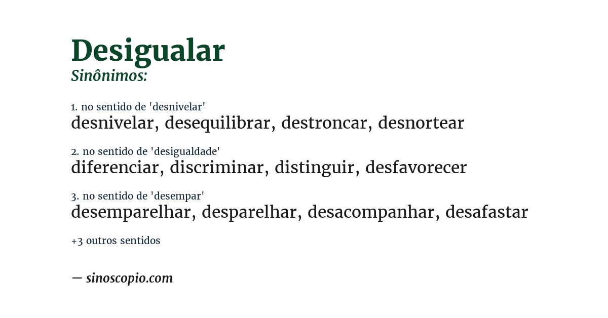 Sinônimo de desigualar