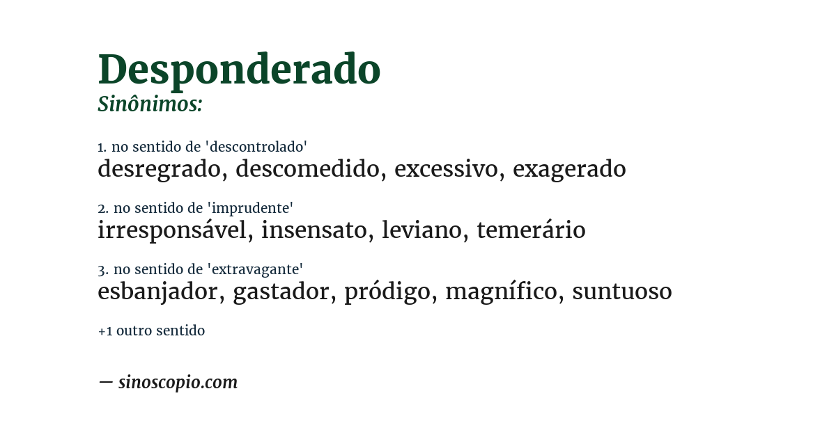 Sinônimo de desponderado